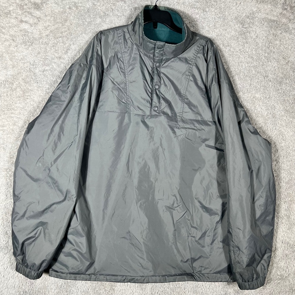 Baleno‎ Techno Grey Quarter Snap Fleece Lined Windbreaker Jacket Mens Large